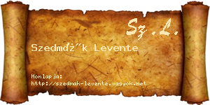 Szedmák Levente névjegykártya