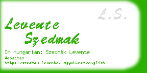 levente szedmak business card